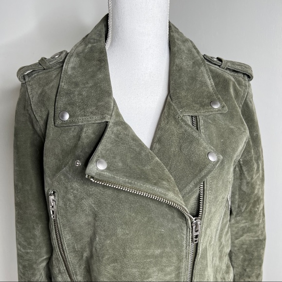 BLANK NYC Green Suede Leather Moto Jacket Size M - Picture 5 of 15
